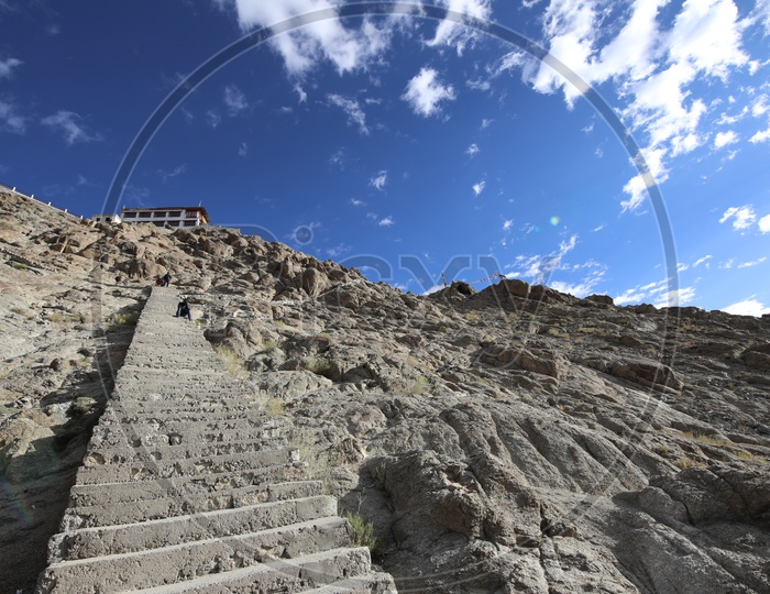 A Stairs For Hill top In Leh