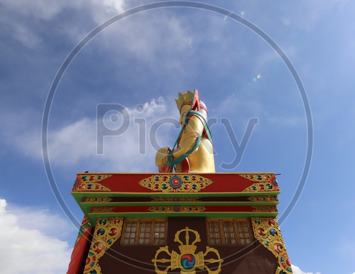 Red Maitreya Statue in Diskit