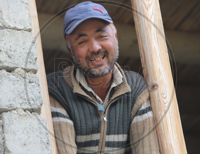Portrait of  a Local Man in leh With Smiling Face