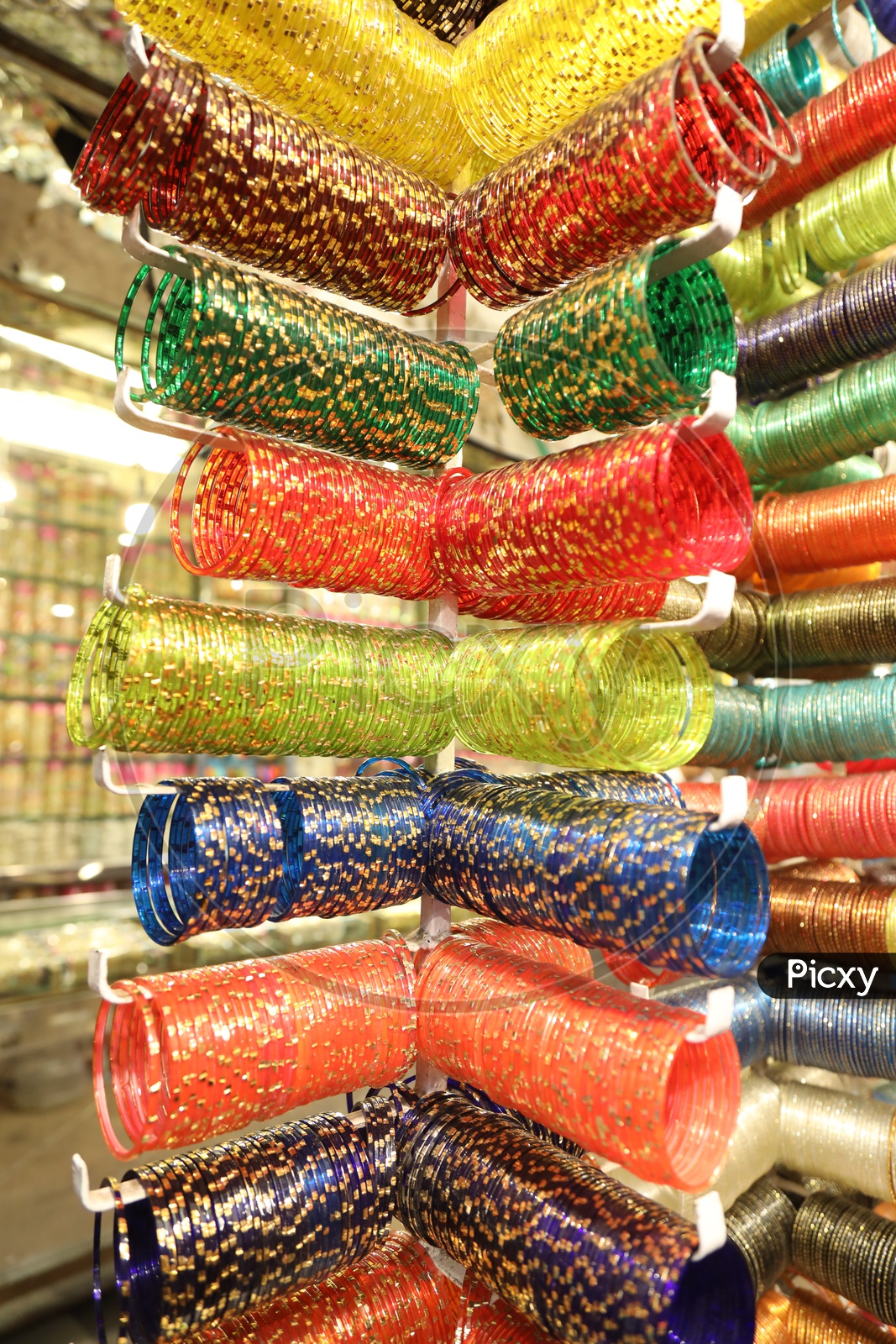 Colorful bangles on the streets near Charminar
