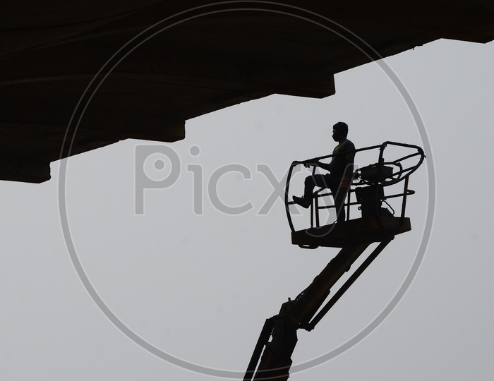 Construction worker, flyover