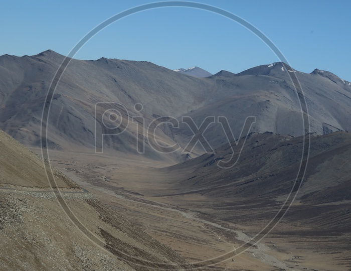 A Beautiful View of Valleys and Sand Dunes In Leh