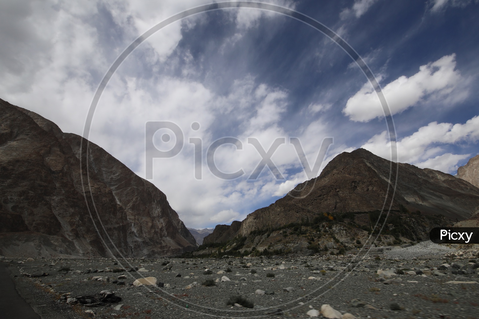 Beautiful Mountains of Leh  with clouds in the sky