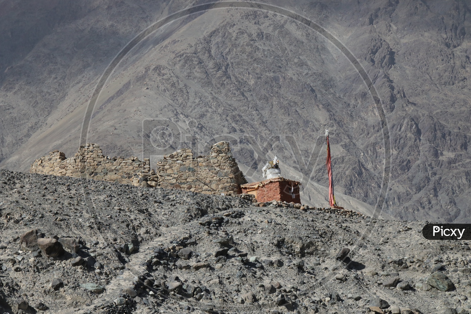 A Beautiful Closeup Shot Of Hills Filled With Black Sand In Leh
