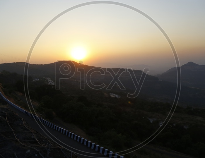 Beautiful sunrise point at Lonavala, Maharashtra, India