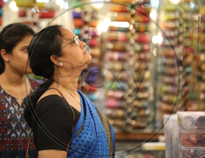 Woman Shopping Bangles at Charminar