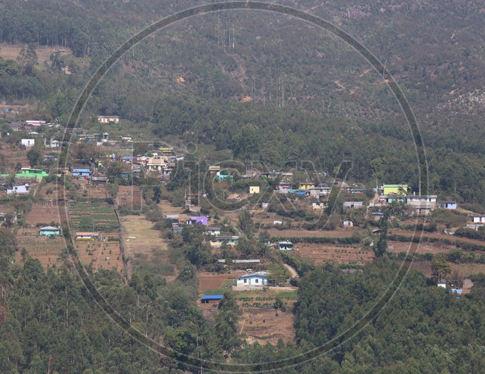 Aerial View of a Village in Munnar