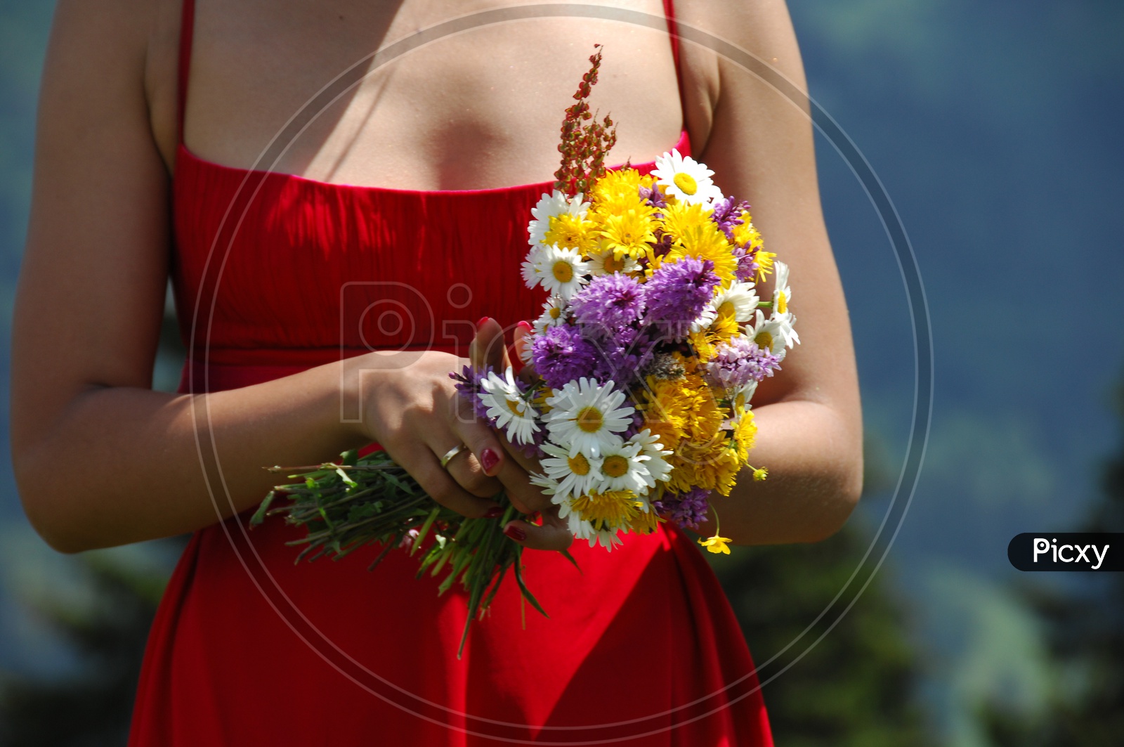 Female Model  Hands with Flowers