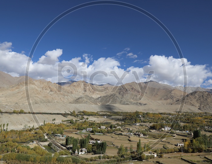 Beautiful Landscape of Snow Capped Mountains of Leh