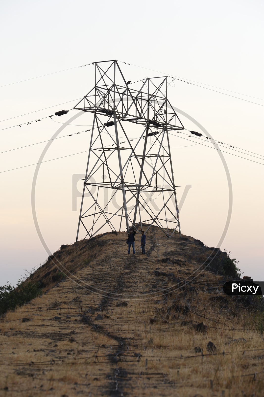 An Electricity High Tension Pole on The Hill Top Of Lonavala