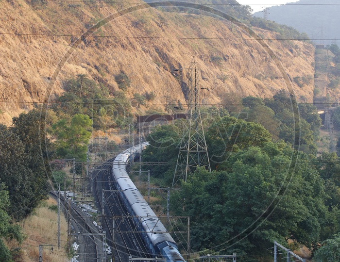 A Train in The Valleys Of Lonavala hills