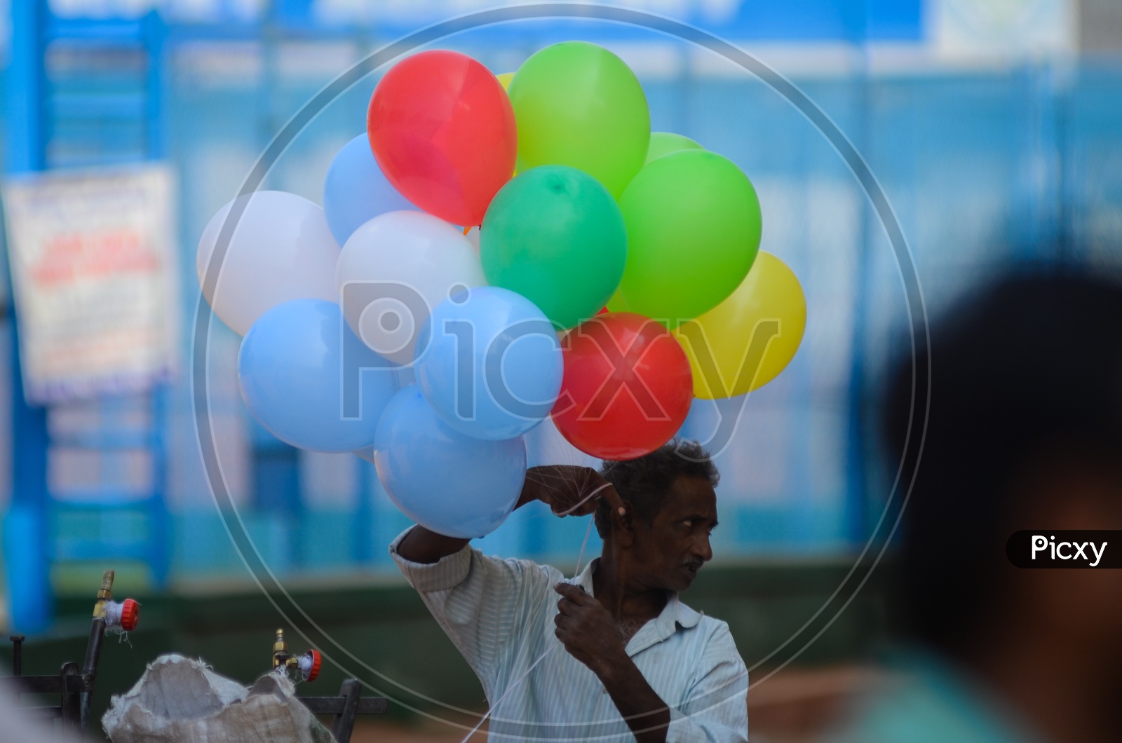 Balloon maker, balloon seller, colorful balloons