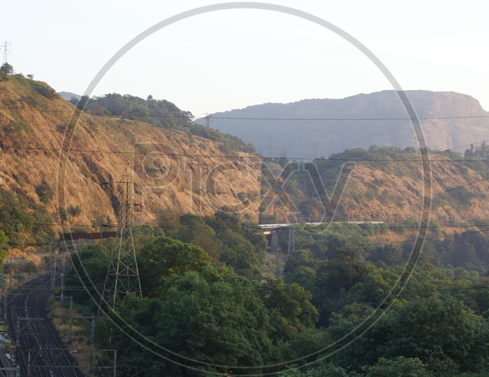 A Train Passing On The Valleys Of Lonavala