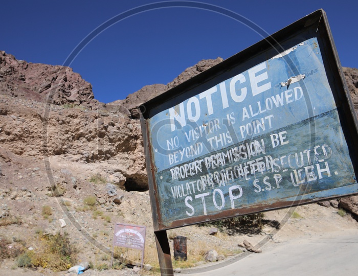 Notice board in Leh