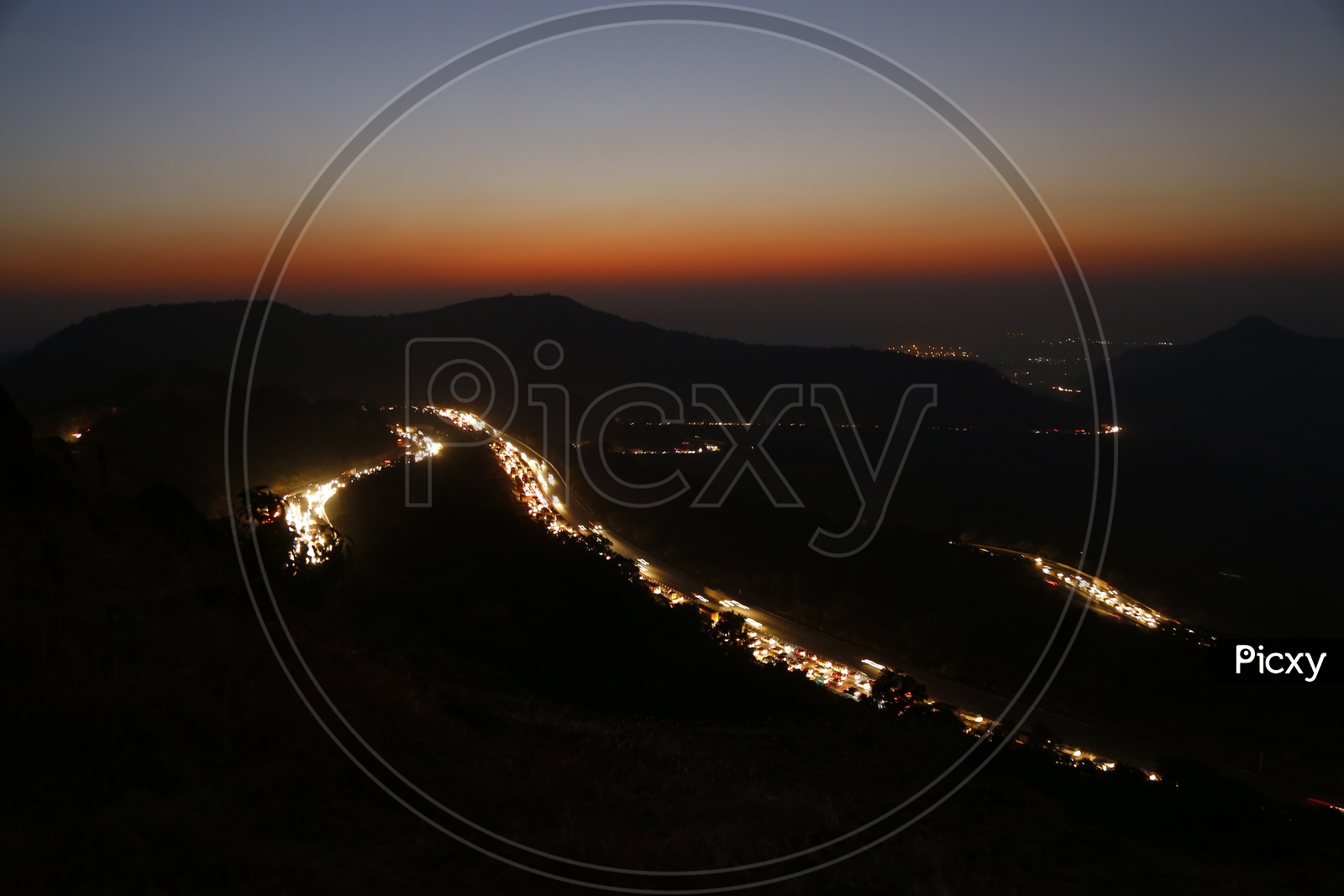 Image of A long Exposure Shot Of a Bend In Ghat Roads Of Lonavala at ...