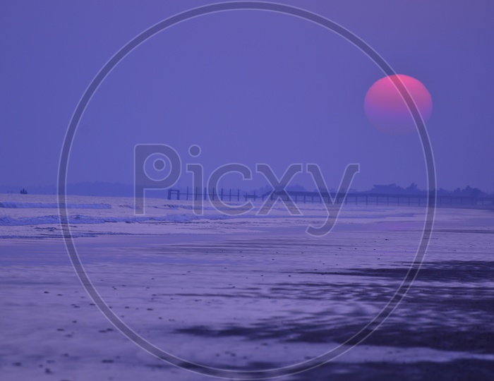 A Beautiful Sunset Over Surya Lanka Beach