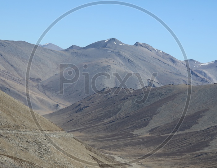 A Beautiful View of Valleys and Sand Dunes In Leh
