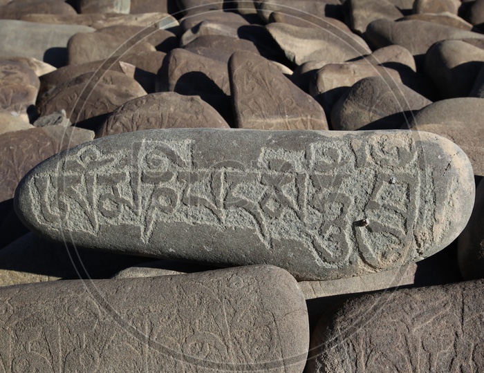 Writings on Stones  In Buddhist monastery in Leh