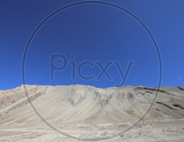 Beautiful Mountains of Leh with blue sky