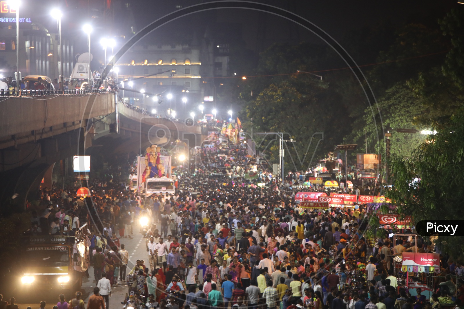 Ganesh Idols At Tankbund During The Ganesh Nimarjanam / Visarjan in Hyderabad