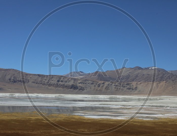 A Beautifu View Of Sand Dunes and River valleys In Leh