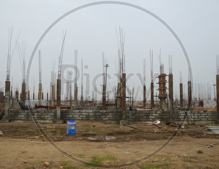 Image of Construction workers, Amaravathi constructions, New ...