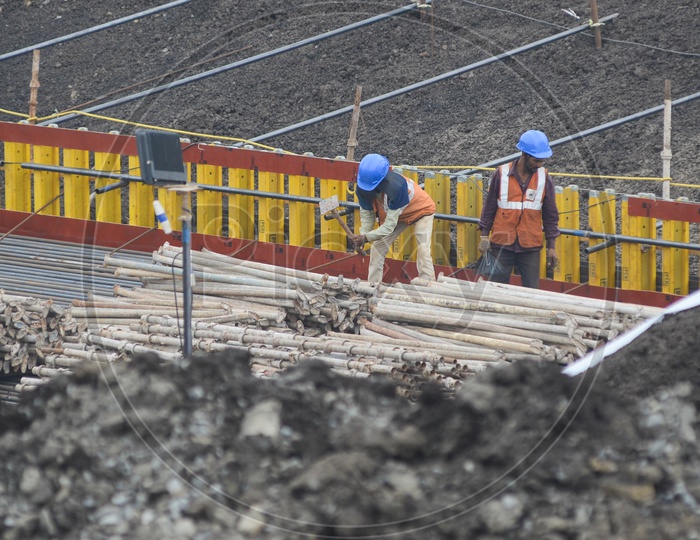 Construction workers, Amaravathi constructions, New secretariat