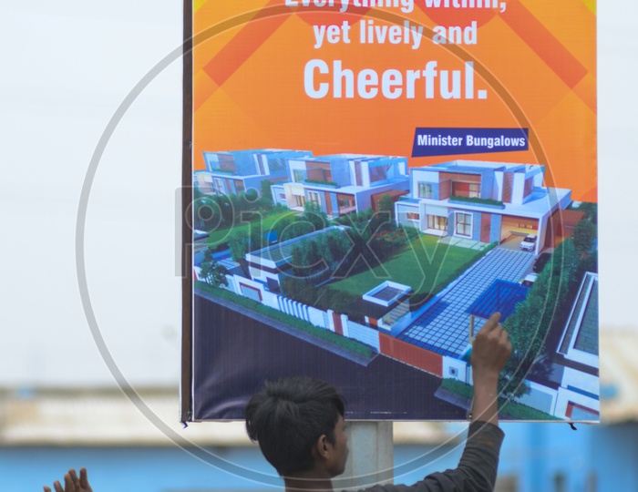 Advertisment board installation, Amaravathi, APCRDA