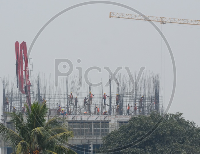 Construction workers, Amaravathi constructions, MLA Housing