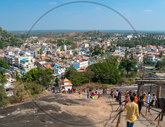 Village view from Bhagawan Bahubali Statue, Shravanabelagola, Karnataka, India