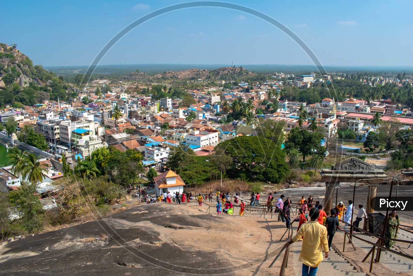 Village view from Bhagawan Bahubali Statue, Shravanabelagola, Karnataka, India