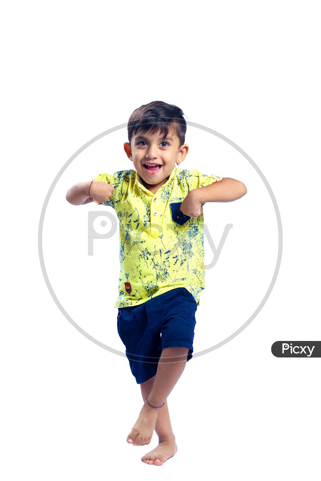 Smiling Indian Child / Kid  with a white background