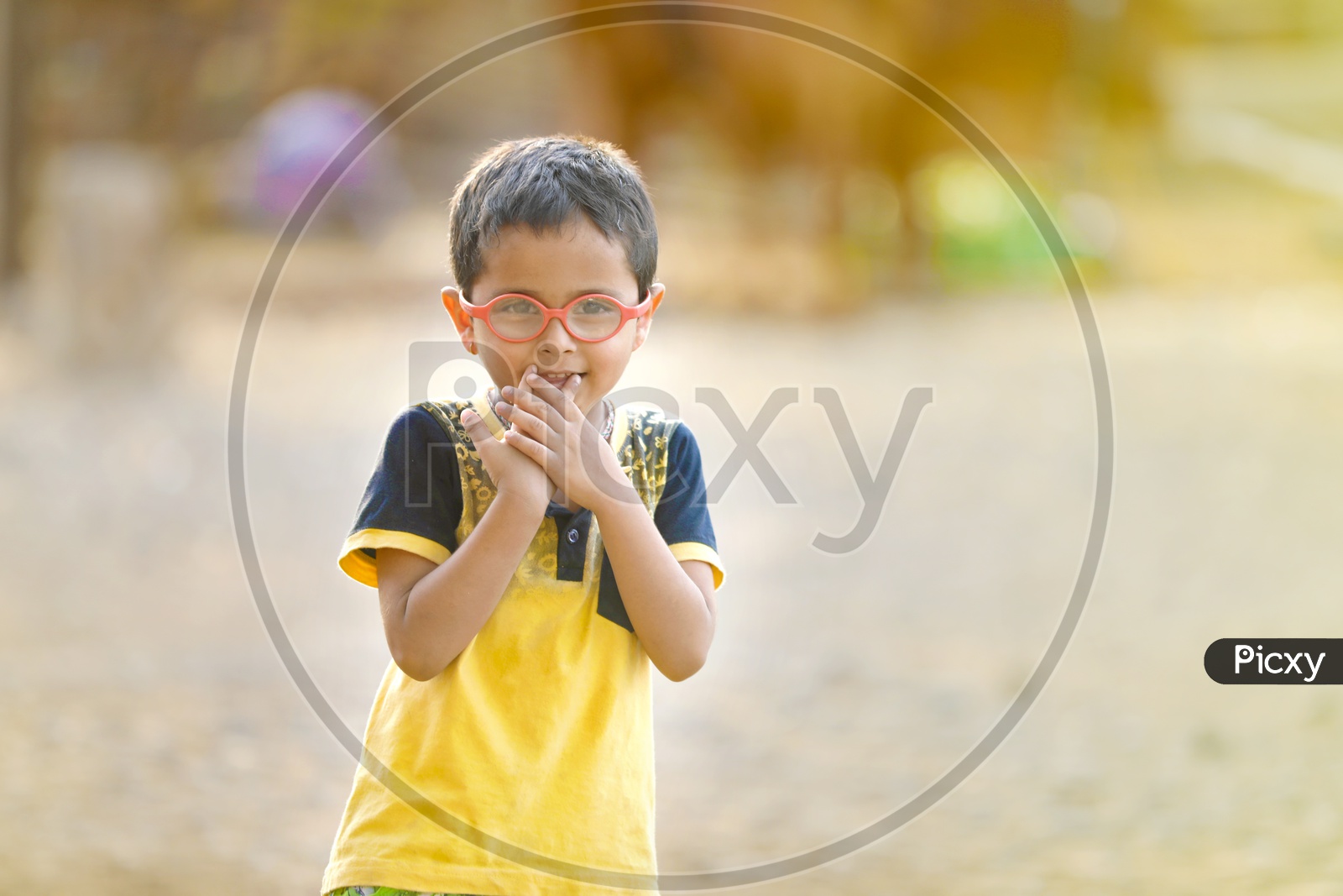 Indian Smiling/Funny/naughty Kid Child with Spectacles