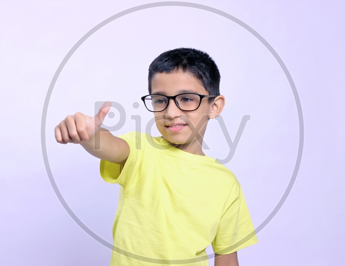 Indian Child showing Thumb up