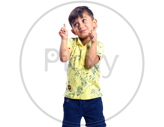 Smiling Indian Child / Kid  with a white background