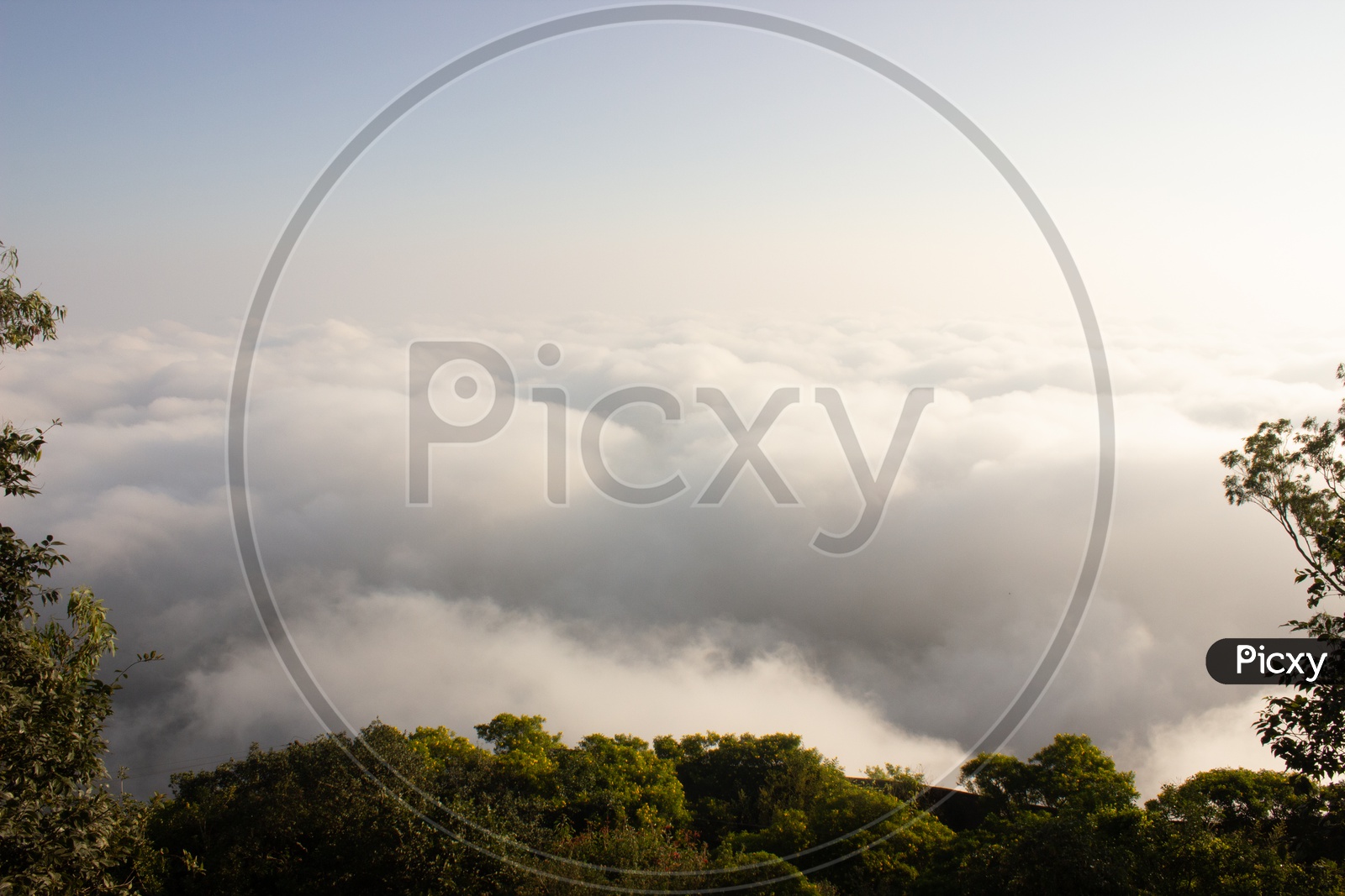 Beautiful View point at Nandi Hills with Clouds