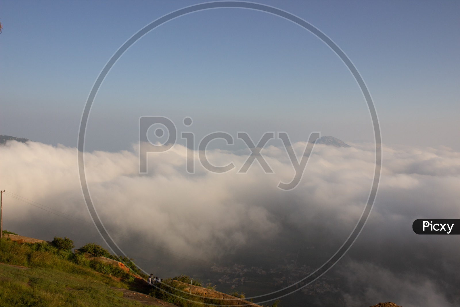 Beautiful View point at Nandi Hills with Clouds