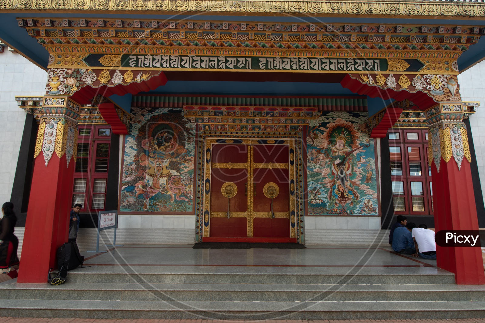 Golden Temple door Close up Shot , Buddhist Monastery ,Kodagu