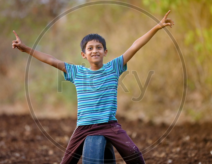 Rural Indian Child Playing