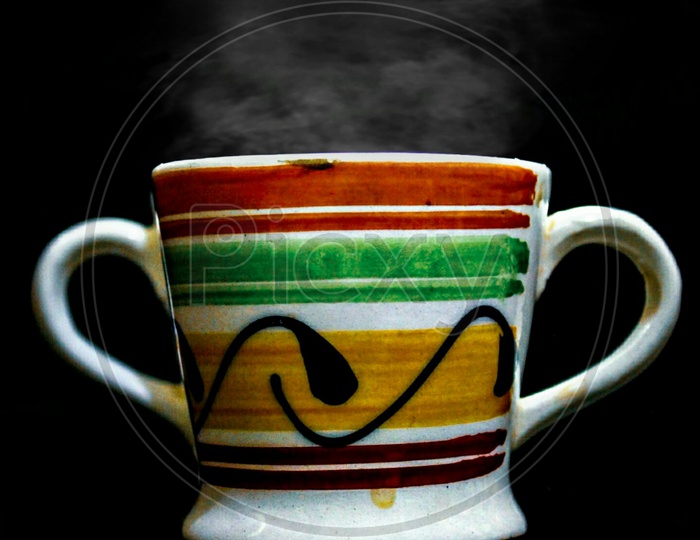 tea Cup with a black background