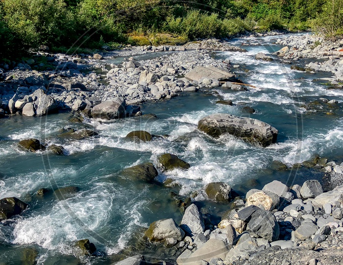 Water flow through Rocks in Alaska