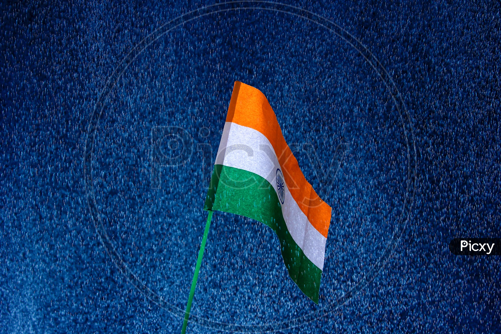 Indian flag with blue background