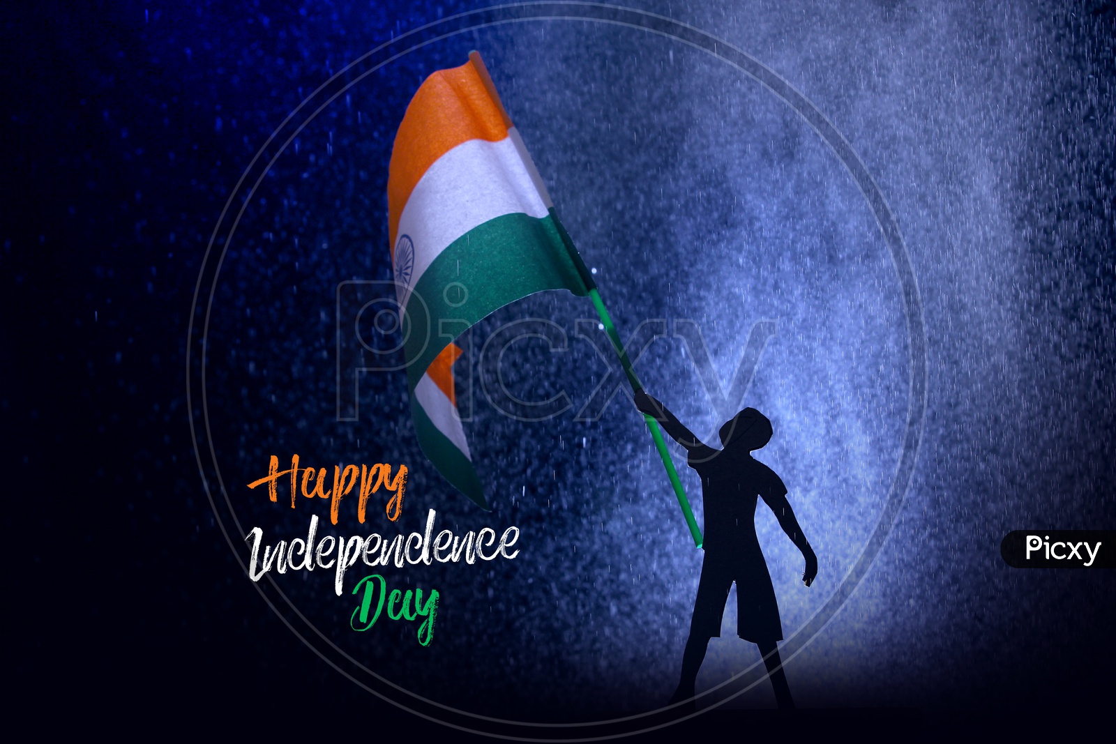 Happy Independence Day Poster With a Boy Having an Indian Flag in hand