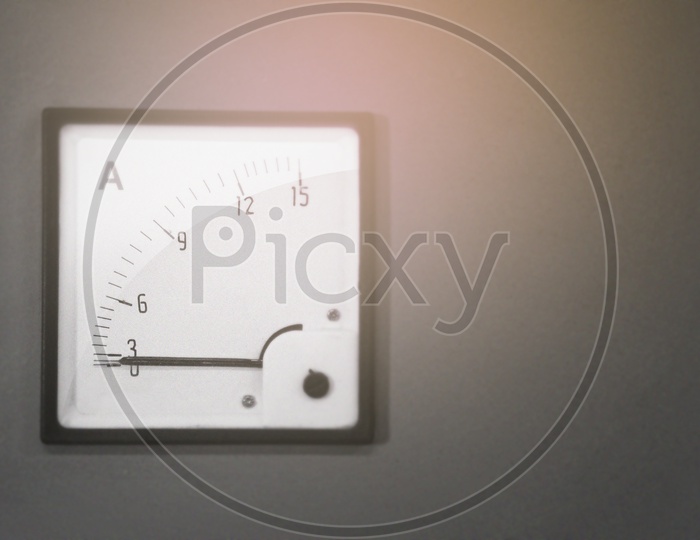 Current Ampere  meter with grey background