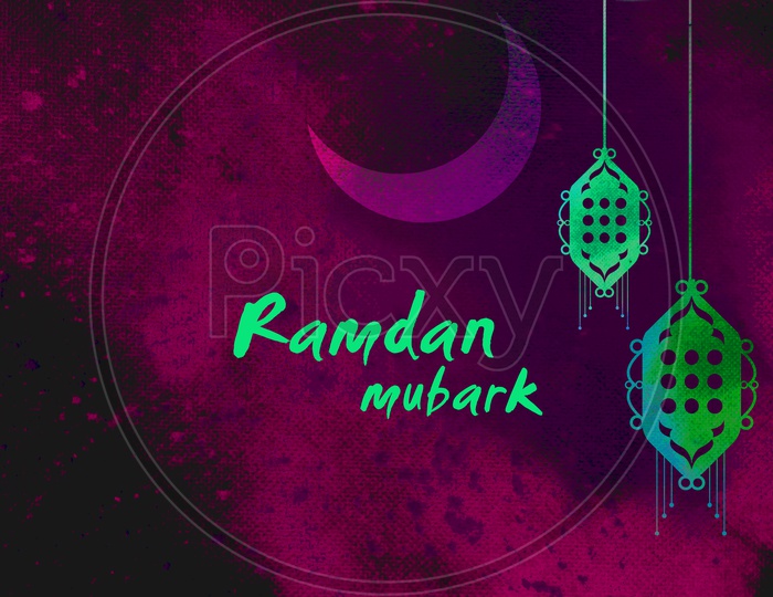 Illustration or Vector of Ramadan Mubarak or Ramazan