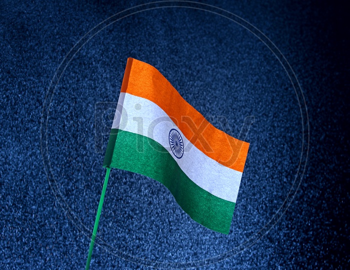 Indian flag with blue background