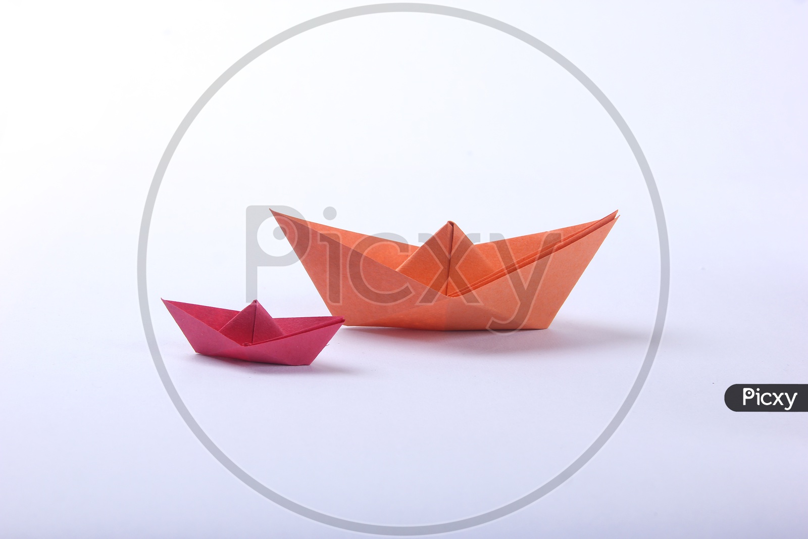 Orange & Pink Paper Boat/Boats/Sailboat