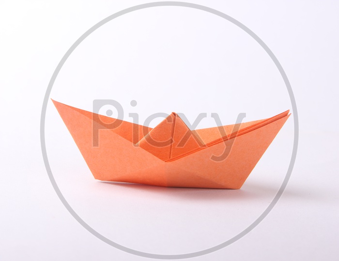 Orange Paper Boat/Boats/Sailboat