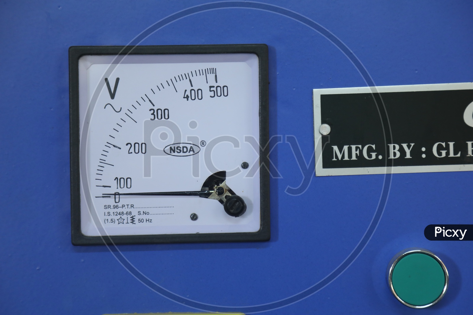 Voltmeter with blue background