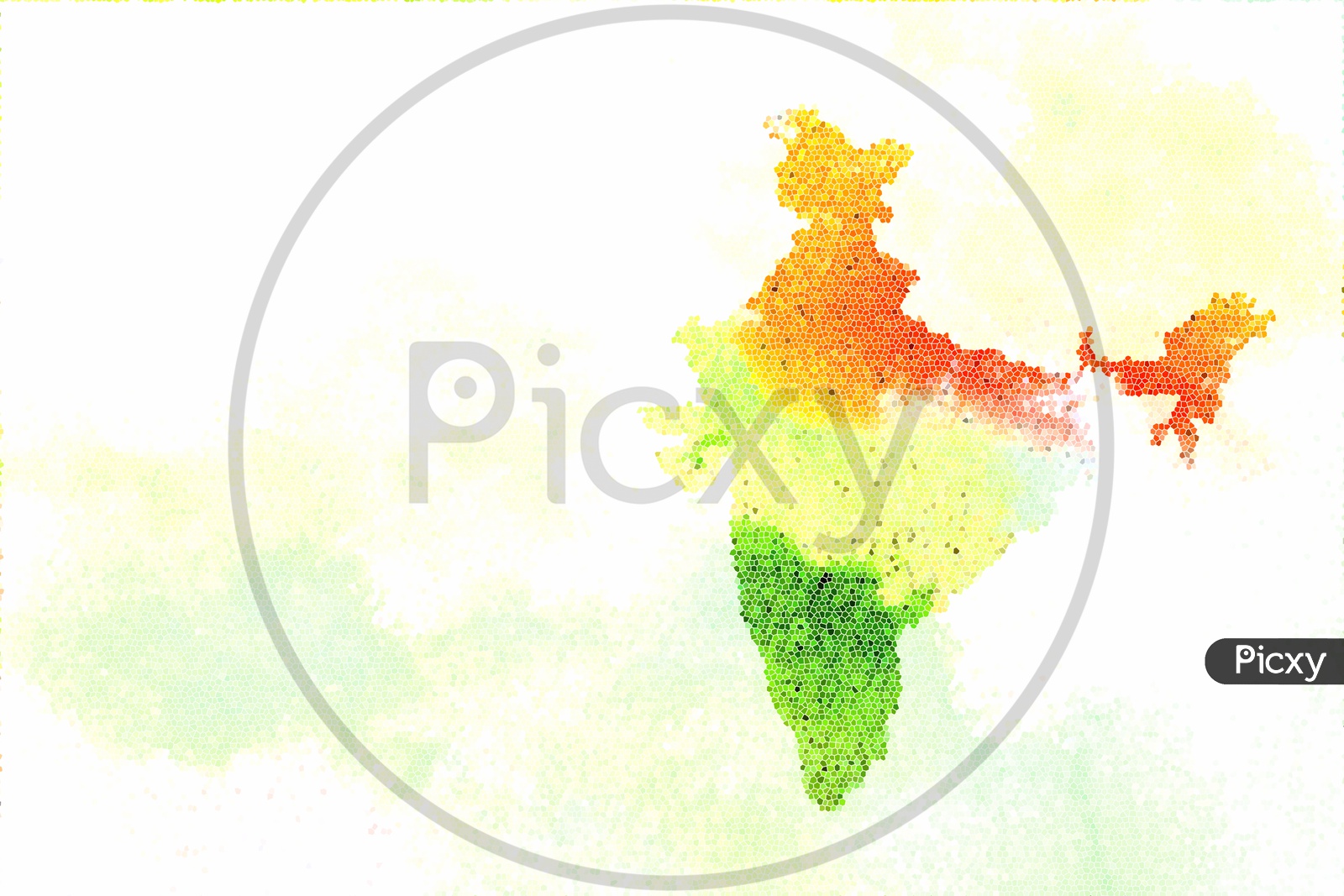 Creative India map with tri colors